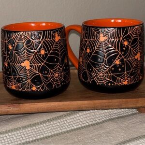 Mickey Mouse Spider Web Black and Orange Mug set of 2